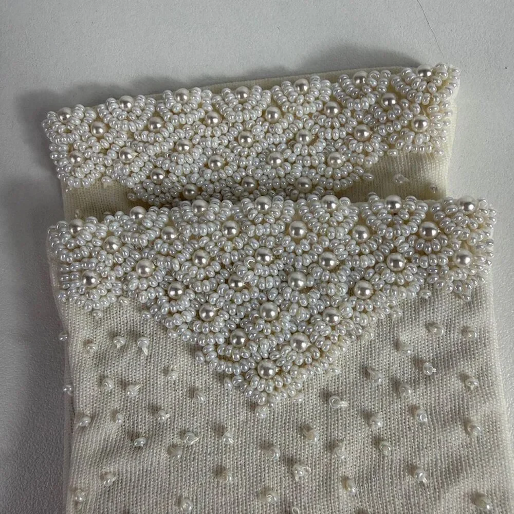 Vintage Beaded Formal Stretch Gloves